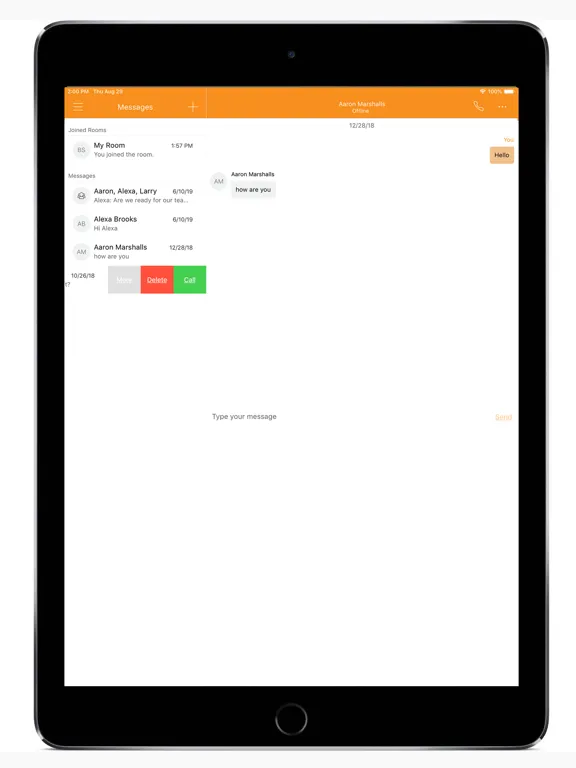 Captures d'écran de Vonage Enterprise for AD iPad 