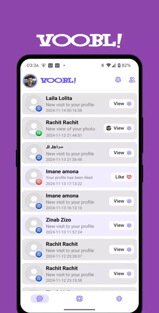 Tangkapan layar VooBL - تطبيق زواج مغربي