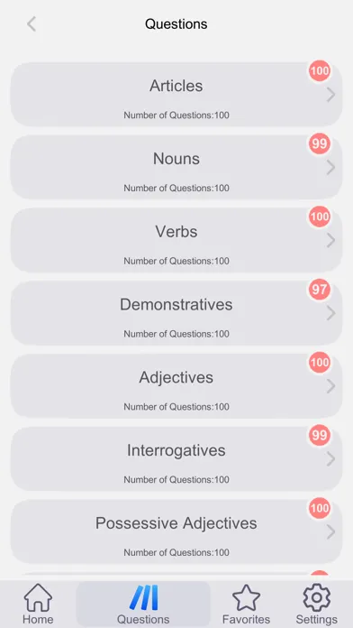 Capturas de tela do English Grammar Exercise Book