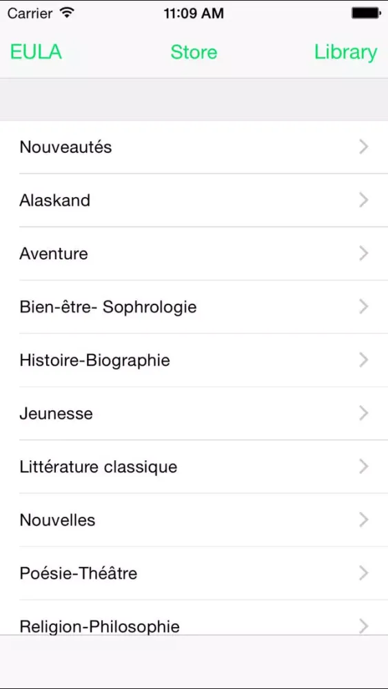 Captures d'écran de VOolume livres audio