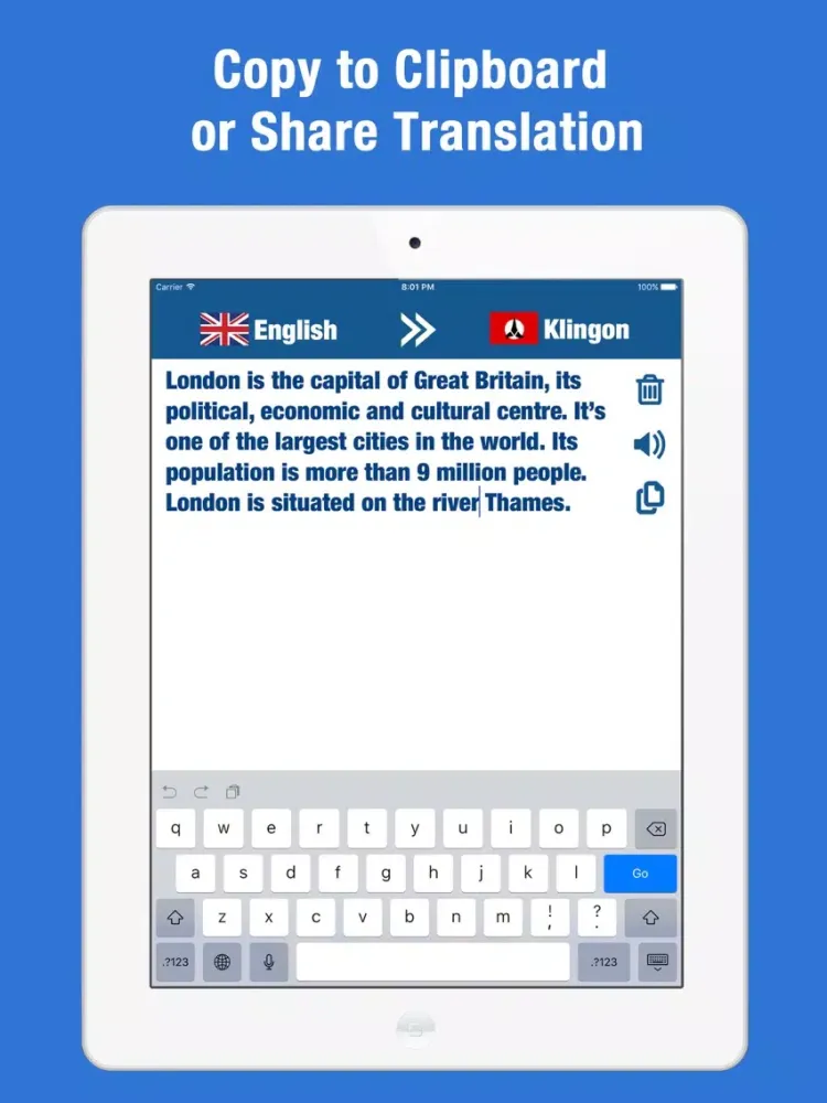 Captures d'écran de Translator Klingon - Language Translation & Dict iPad 