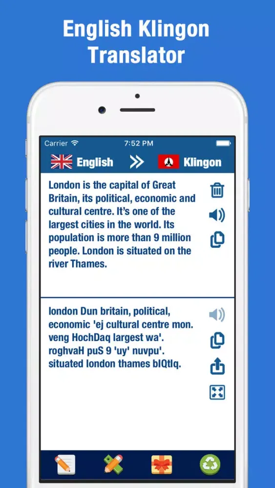 Captures d'écran de Translator Klingon - Language Translation & Dict
