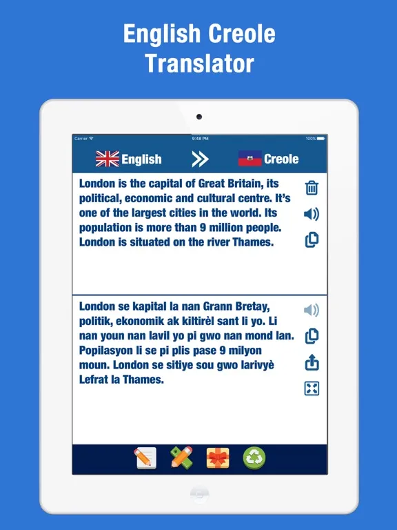 English Creole Translator & Dictionary iPad  スクリーンショット