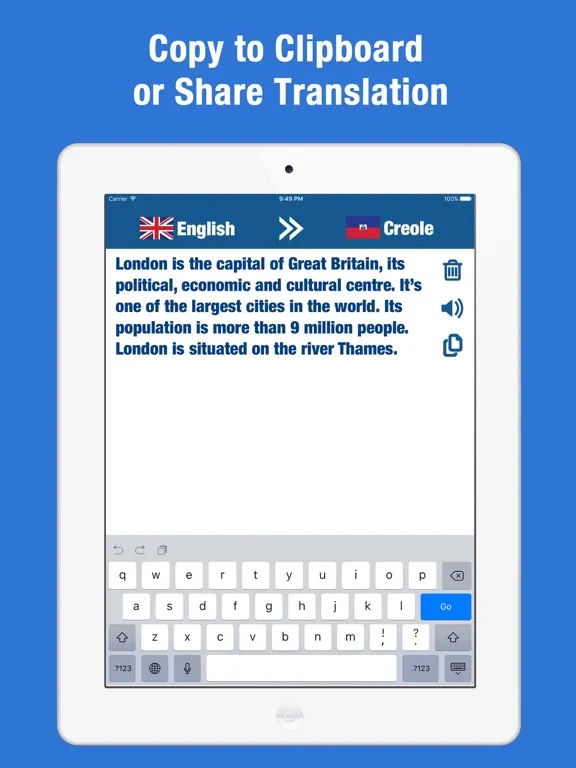 English Creole Translator & Dictionary iPad  スクリーンショット