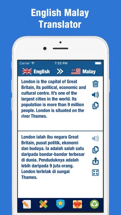 Tangkapan skrin Malaysian English Language Translator & Dictionary