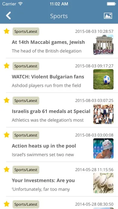 Capturas de pantalla de Israel News.