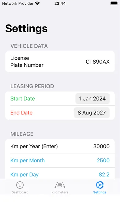 Ảnh chụp màn hình của KmLeasing