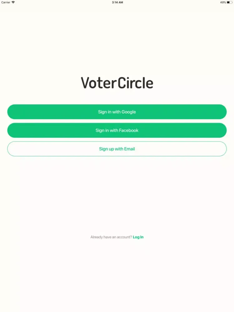 VoterCircle iPad  スクリーンショット