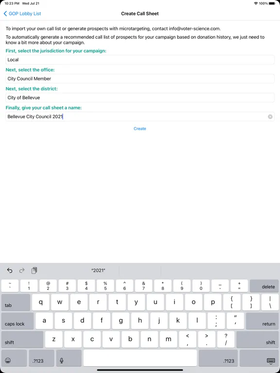 Capturas de pantalla de Voter Science Fundraiser iPad 