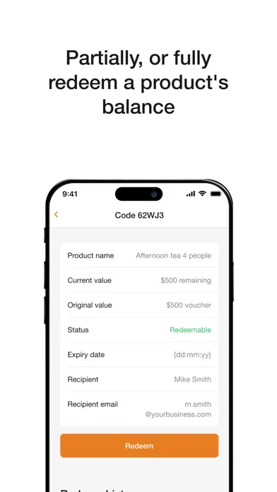 Capturas de pantalla de VoucherCart Redeem App.