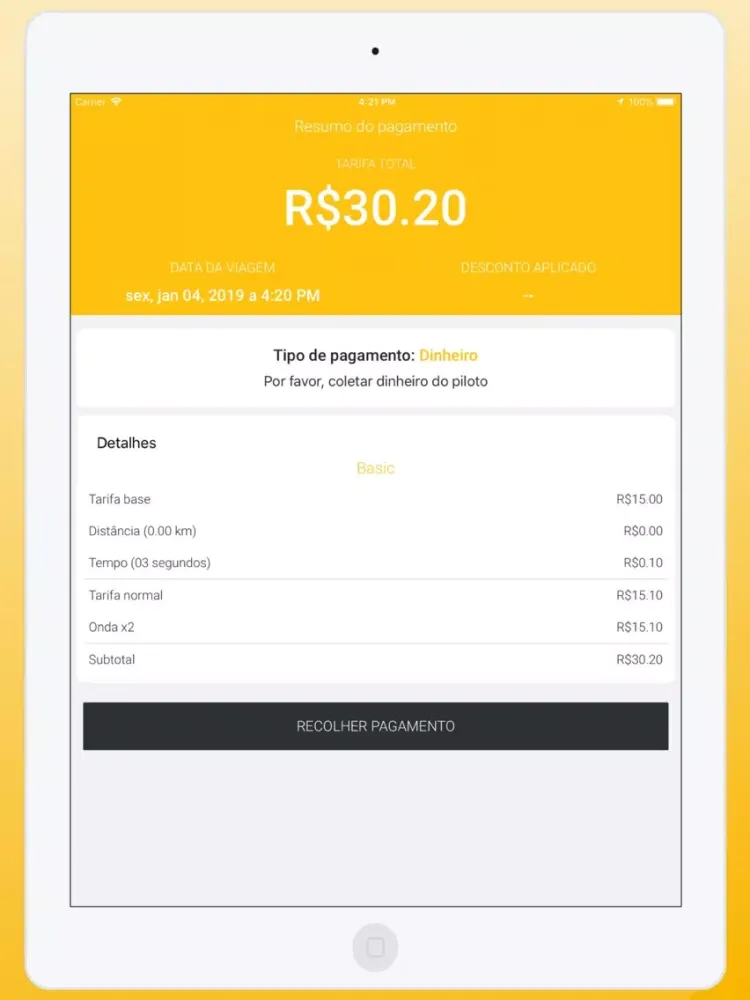 Vou de Táxi - Motorista iPad Screenshots