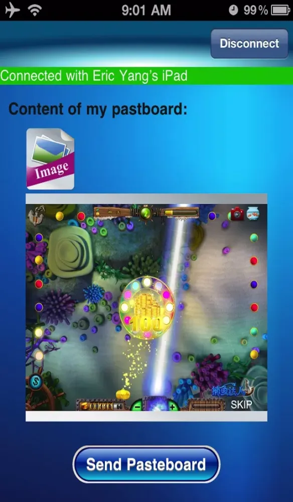Screenshot di Air Pasteboard | Transfer pasteboard wirelessly between an Mac and an iOS device or between two iOS devices