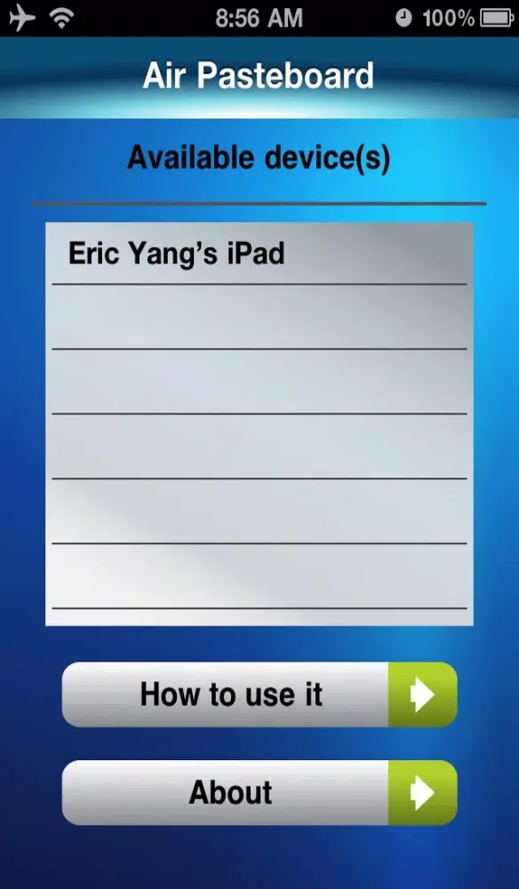 Screenshot di Air Pasteboard | Transfer pasteboard wirelessly between an Mac and an iOS device or between two iOS devices