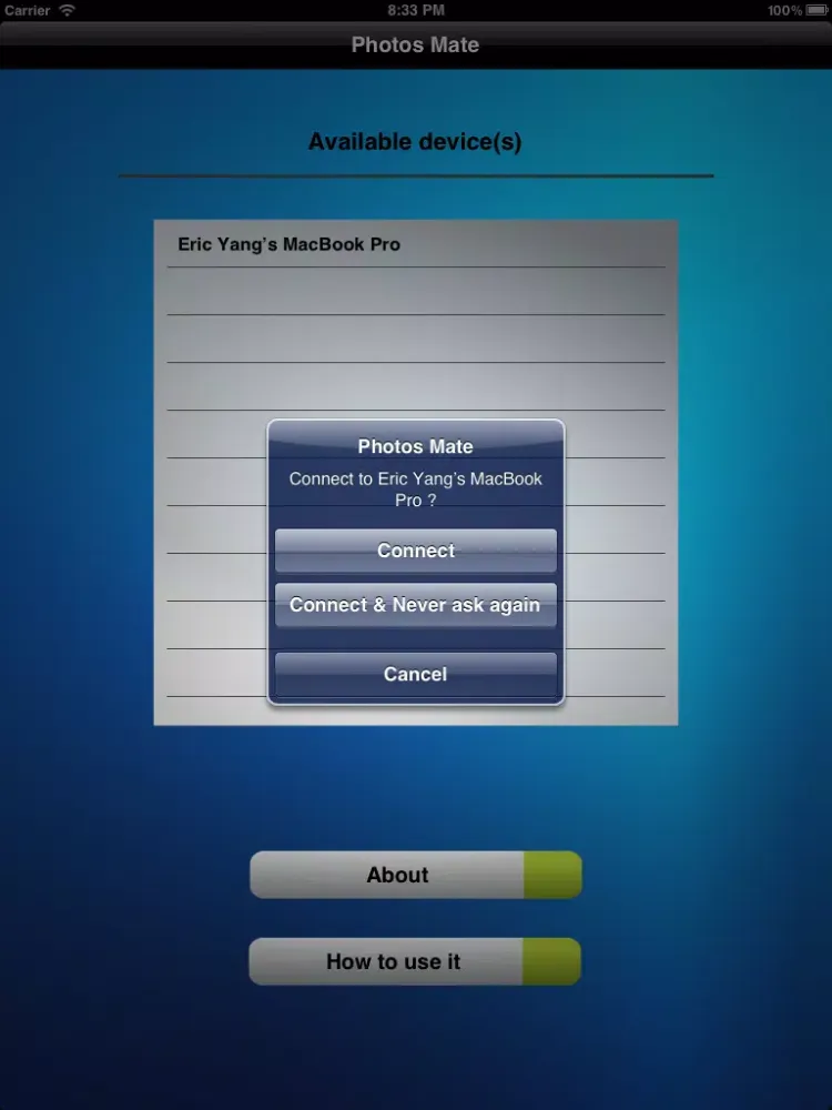Photos Mate (Transfer photos from Mac to iOS device wirelessly) iPad  Screenshots