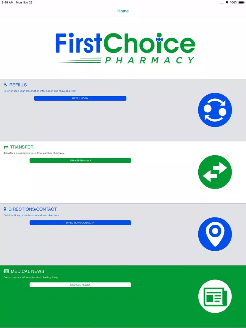 FirstChoice Pharmacy iPad  スクリーンショット