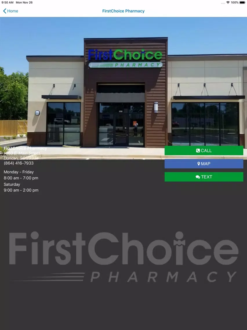 FirstChoice Pharmacy iPad  スクリーンショット