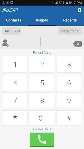 Capturas de pantalla de MoSIP Mobile Dialer