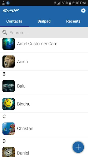 Capturas de pantalla de MoSIP Mobile Dialer