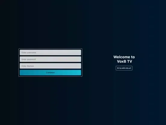 Capturas de tela do VoxB TV iPad 