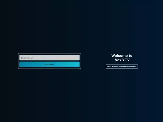 Capturas de tela do VoxB TV iPad 
