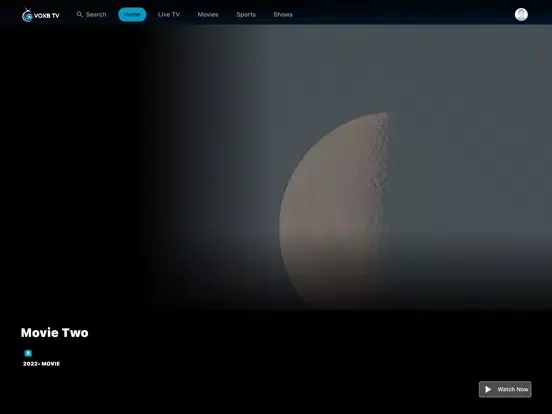Capturas de tela do VoxB TV iPad 