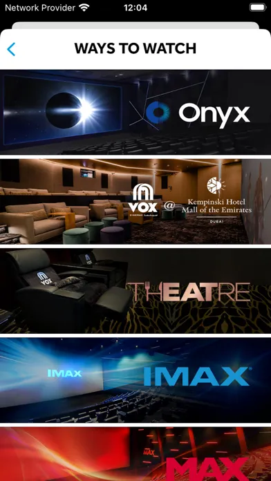 VOX Cinemas App Screenshots