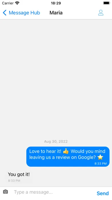 Tangkapan skrin Voxie: Message Hub Lite
