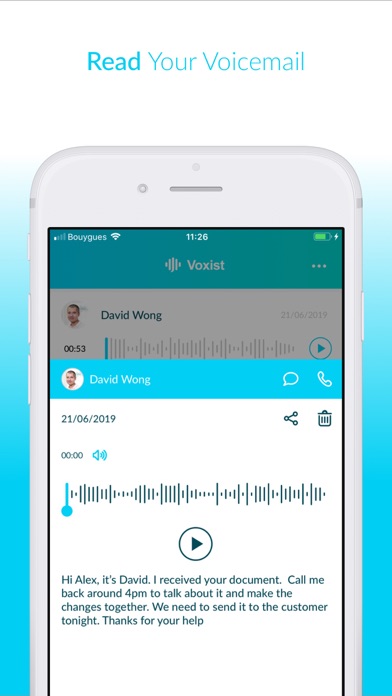 Capturas de tela do Voxist: Visual Voicemail