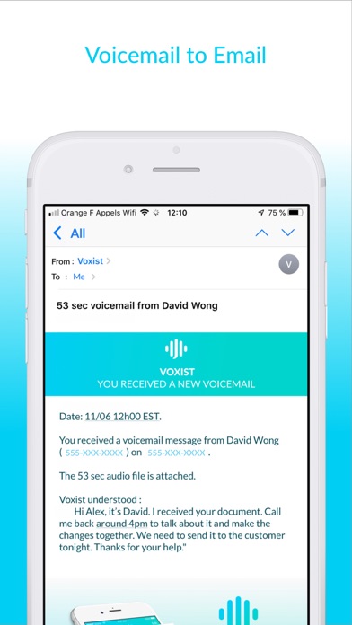 Capturas de tela do Voxist: Visual Voicemail