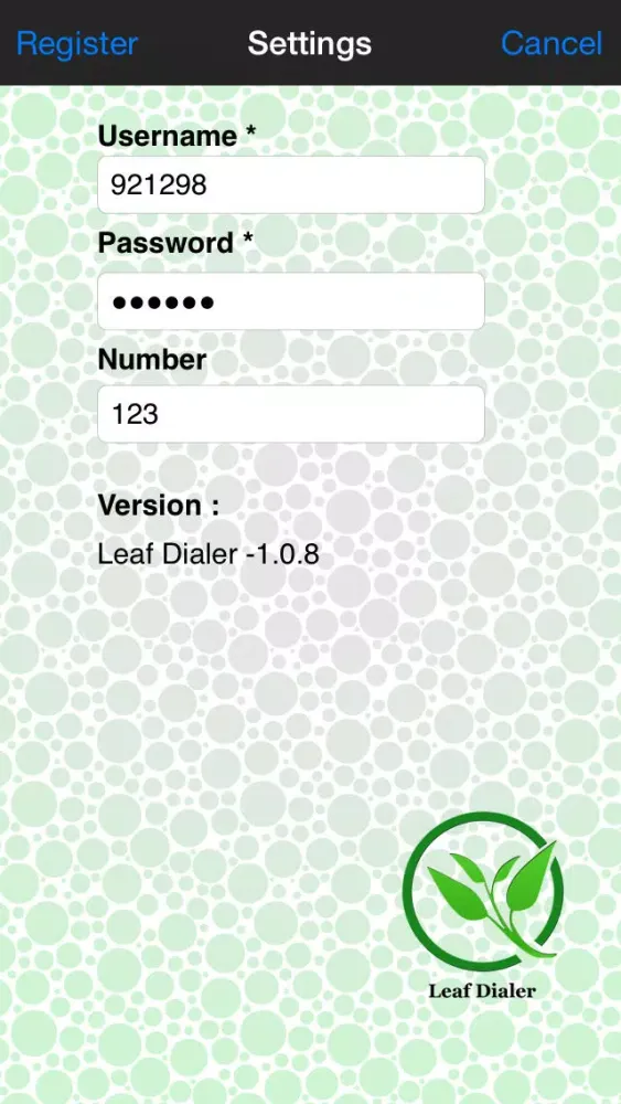 Capturas de tela do Leaf Dialer