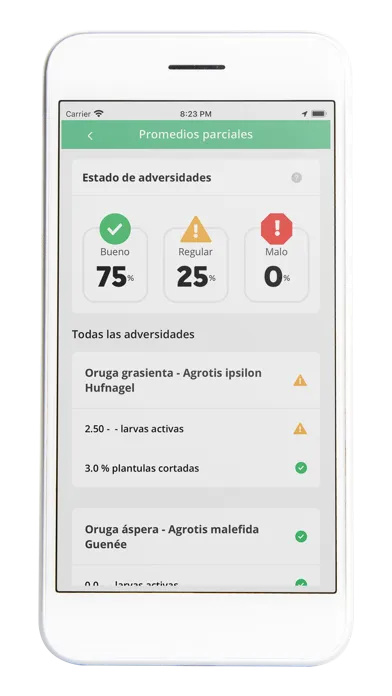 Captures d'écran de SIMA Monitoreo de Cultivos