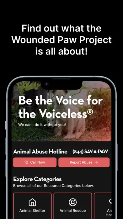 Capturas de tela do Wounded Paw Project