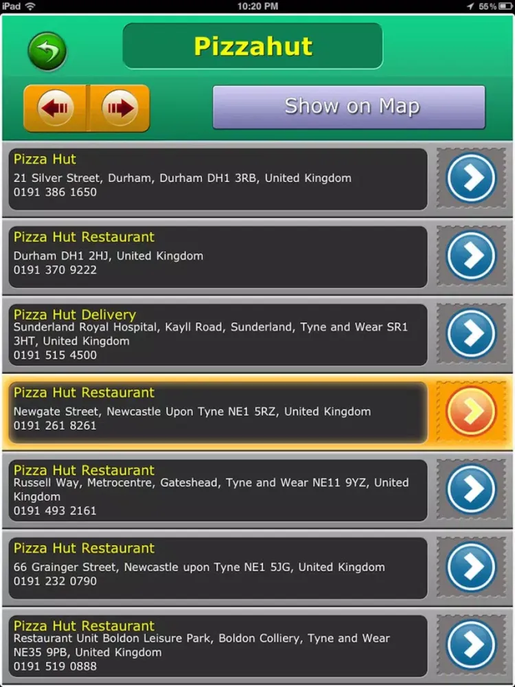 Capturas de tela do England Tourism Choice iPad 