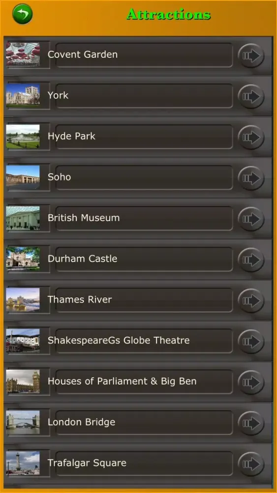 Capturas de tela do England Tourism Choice