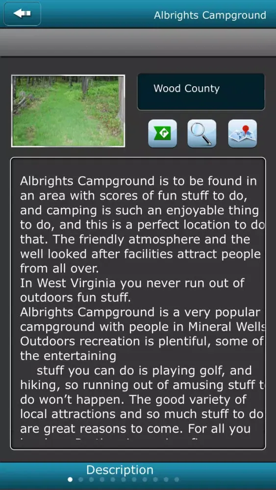 Captures d'écran de West Virginia Campgrounds
