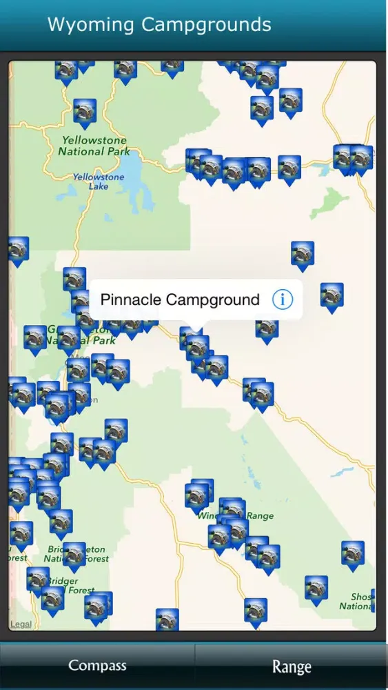 Tangkapan layar Wyoming Campgrounds
