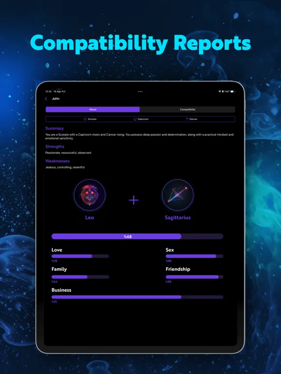 Lunar AI: Astrology Advices iPad  Screenshots