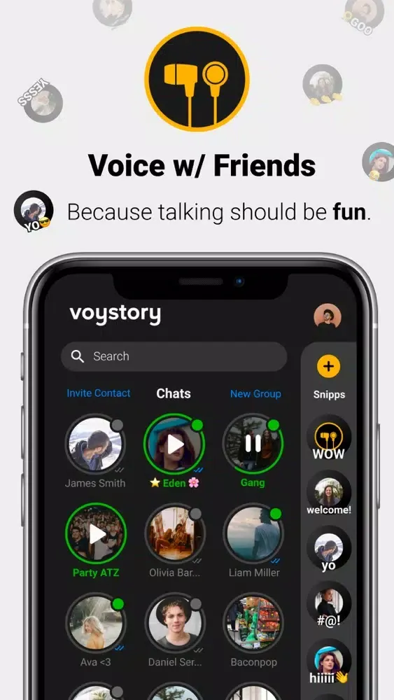 Capturas de tela do Voystory: Messaging w/ Voice
