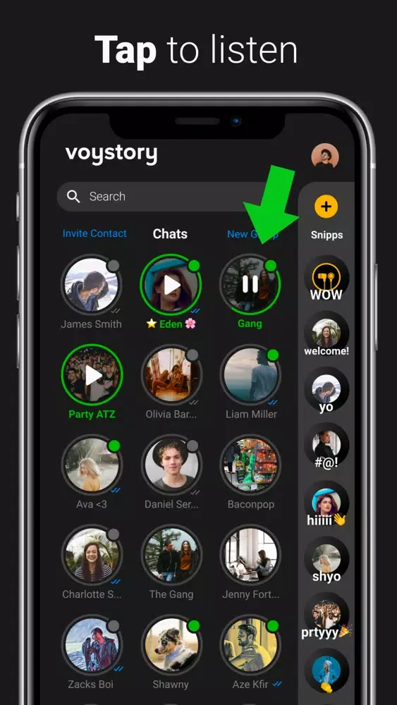 Capturas de tela do Voystory: Messaging w/ Voice