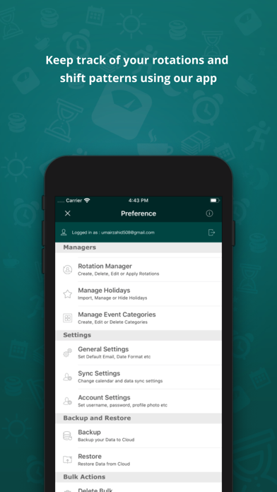 Capturas de tela do myShiftWork - Roster Calendar
