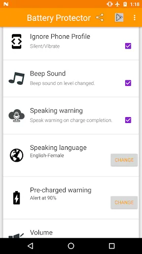 Capturas de pantalla de Battery Voice Alert!