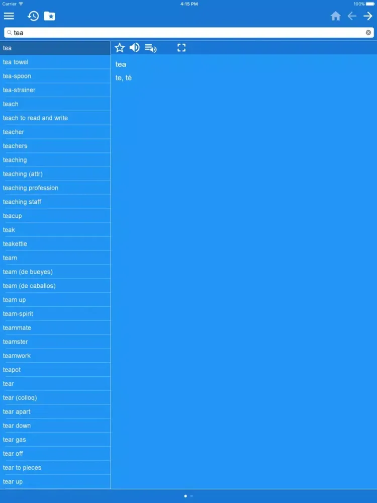 ภาพหน้าจอของ English <-> Spanish Dictionary Free iPad 