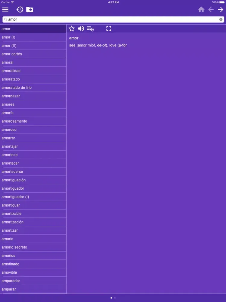 ภาพหน้าจอของ English <-> Spanish Dictionary Free iPad 