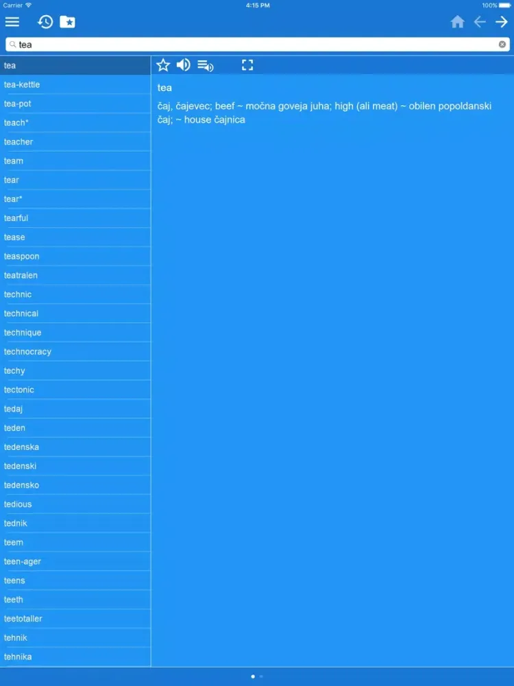 Zrzuty ekranu English Slovene Dictionary Free iPad 