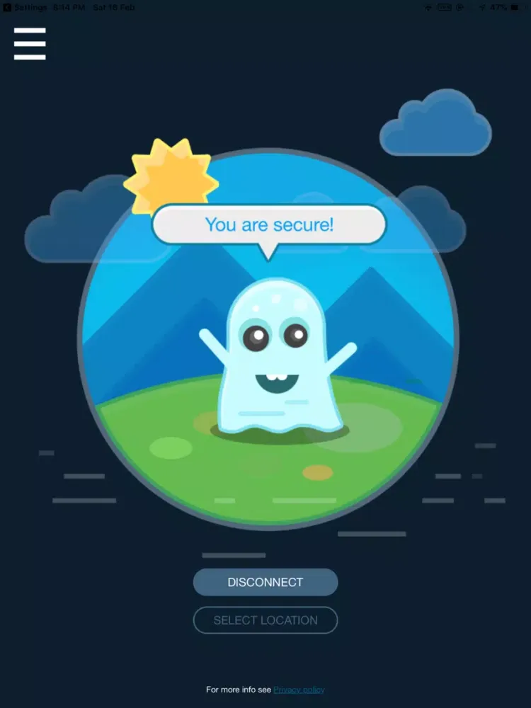 Capturas de pantalla de Kasper VPN iPad 