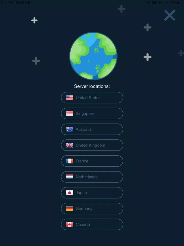 Capturas de pantalla de Kasper VPN iPad 