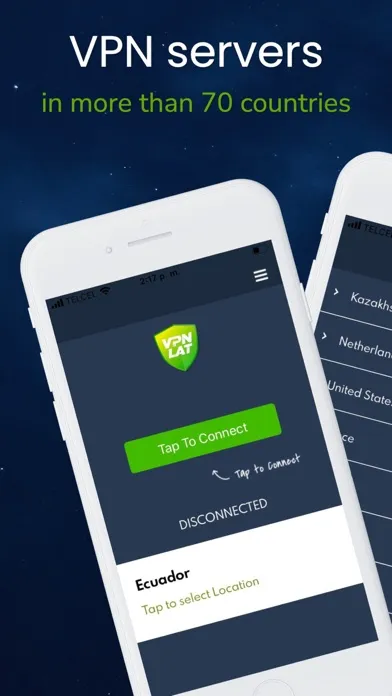 Capturas de tela do VPN.lat: unlimited and secure