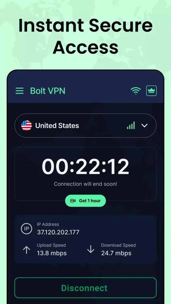 Bolt VPN Screenshots