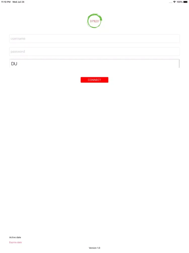 Tangkapan skrin vpnbd iPad 