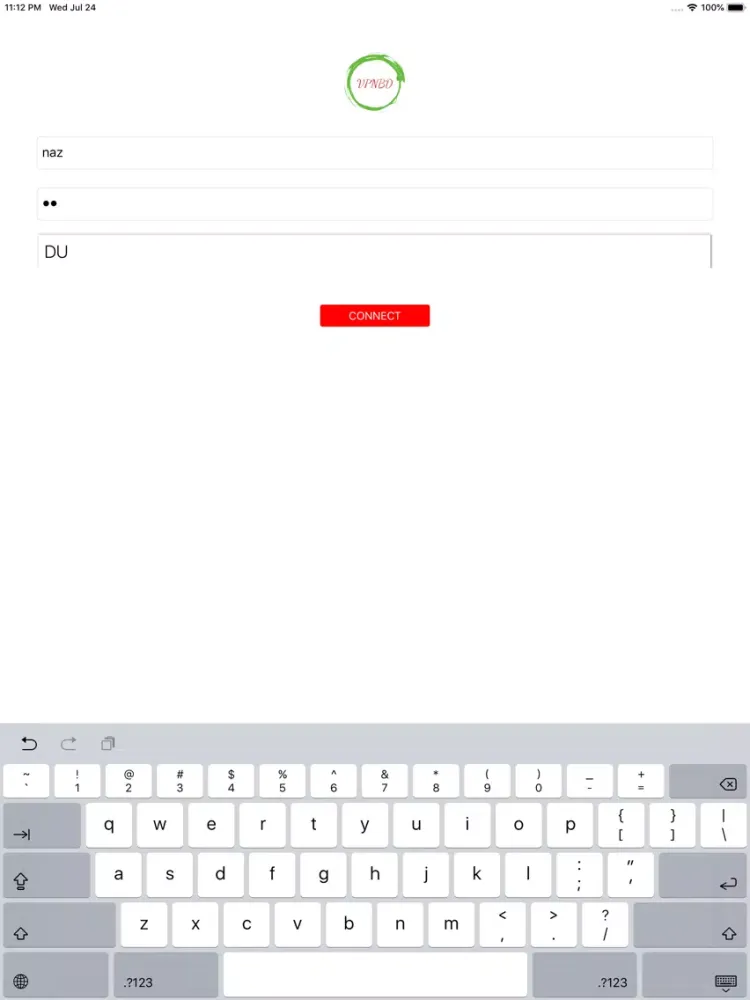 Tangkapan skrin vpnbd iPad 
